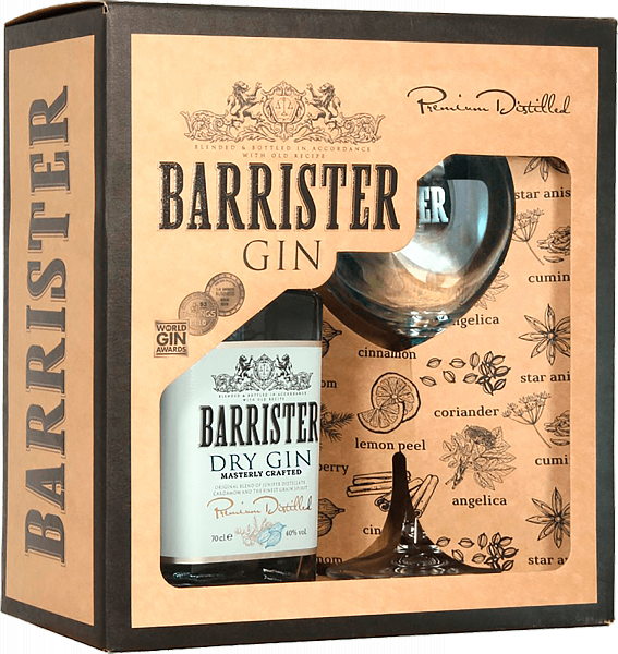 Barrister Dry Gin (gift box with a glass), 0.7 л в Обнинске
