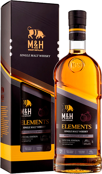 M&H Elements Pomegranate Wine Cask Single Malt Whiskey (Подарочная упаковка), 0.7 л в Обнинске
